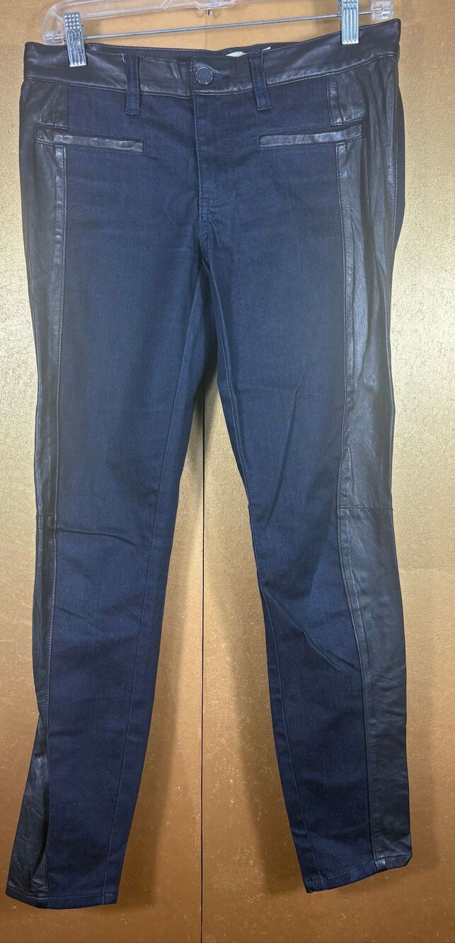 Tory Burch faux leather trim leggings size 27